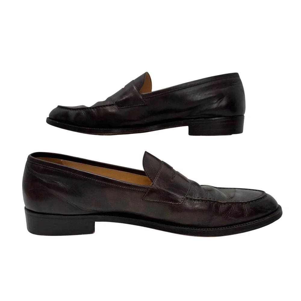 Gravati Loafers Mens 11 N Brown Penny Loafer Leather Hand Made Italy 16474 Dress
